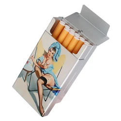 Sexy Girl Classic Derivative Fashion Painting Metal Aluminum Alloy Cigarette Case Smoke Box Printing Custom Photo LOGO