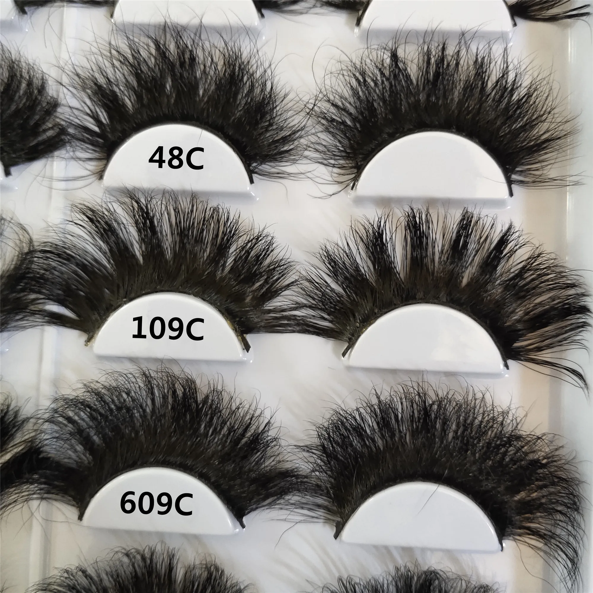 1/50/100 Pairs Fluffy 6D 100% mink eyelashes bulk MIX wholesale 25mm mink eyelash lashes extension hot style mink eyelash