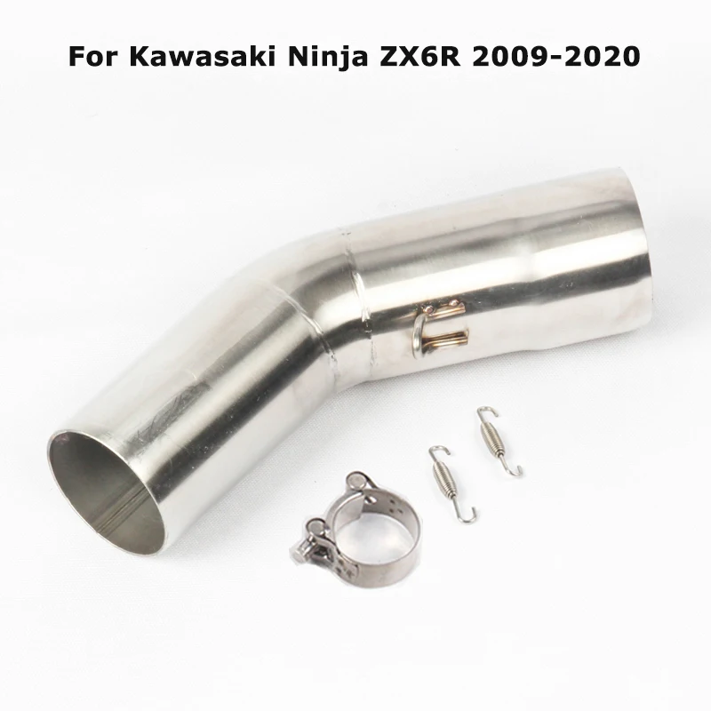 

For Kawasaki Ninja ZX6R 2009-2020 Motorcycle Exhaust Muffler Middle Connect Pipe Stainless Steel