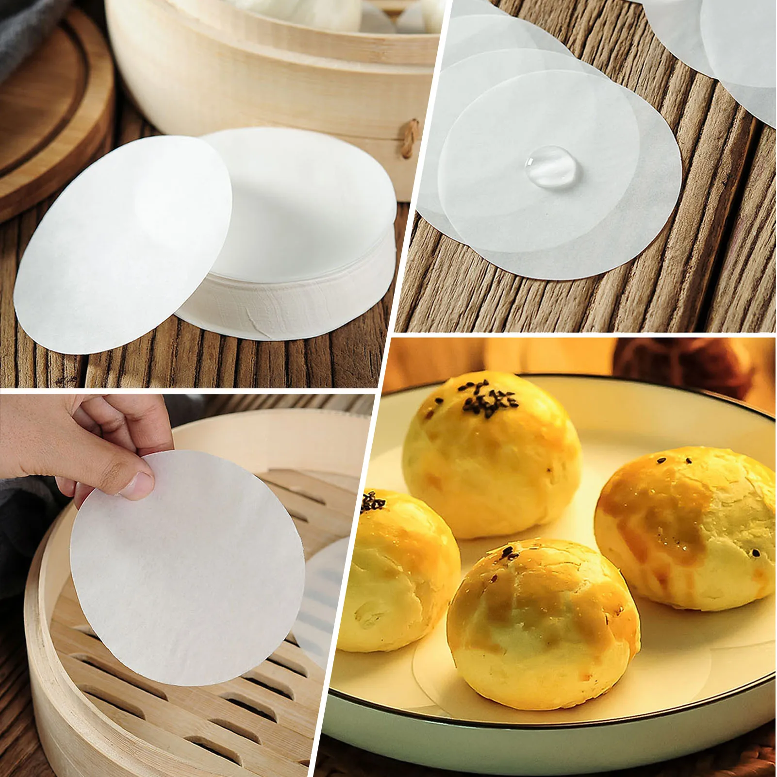 500Pcs Baking Silicone Oil Paper Safe Non-stick Double-sided Design Cooking For Baking Bread Pastries Biscuits Cakes Cupcakes