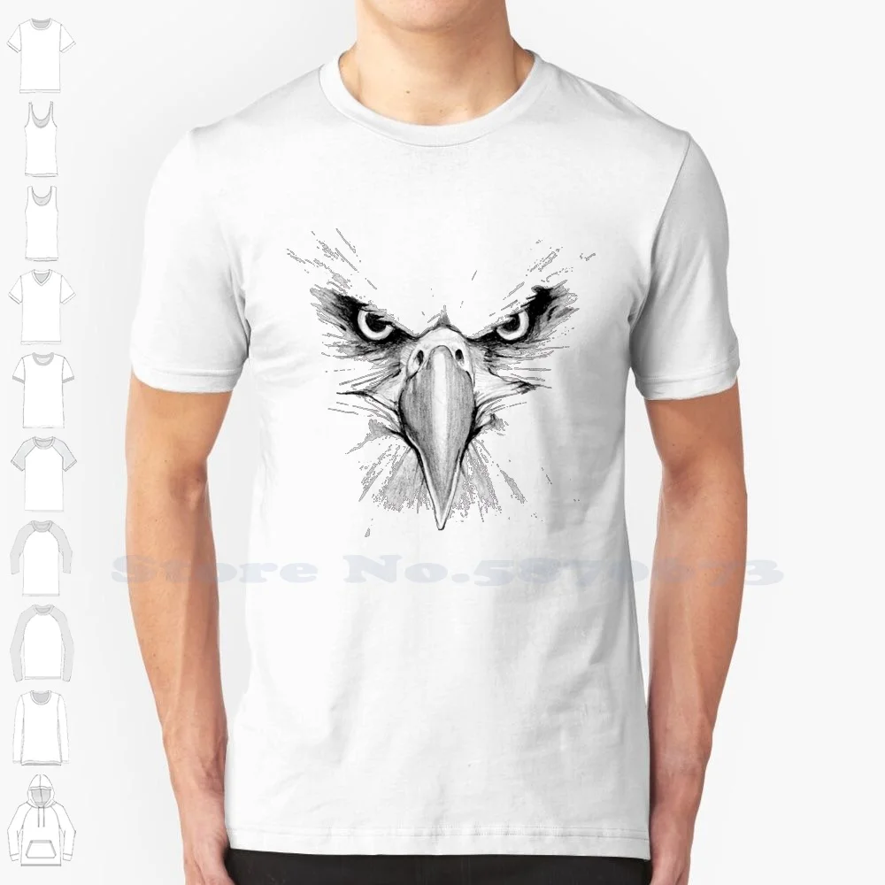 Eagle Face 100% Cotton T-Shirt Eagle Face Eagle Head Eagle Beak