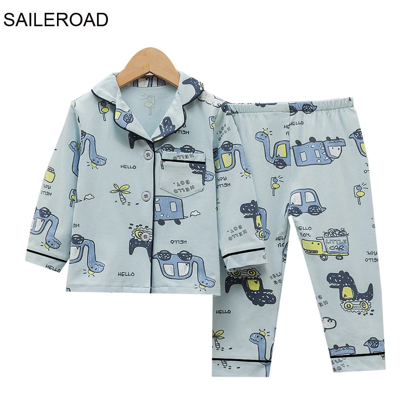 SAILEROAD Children Cartoon Dinosaur Pajamas For Girls Kids Animal Printed Pyjamas Girls Pajamas Child Home Wear Boys Sleepwear