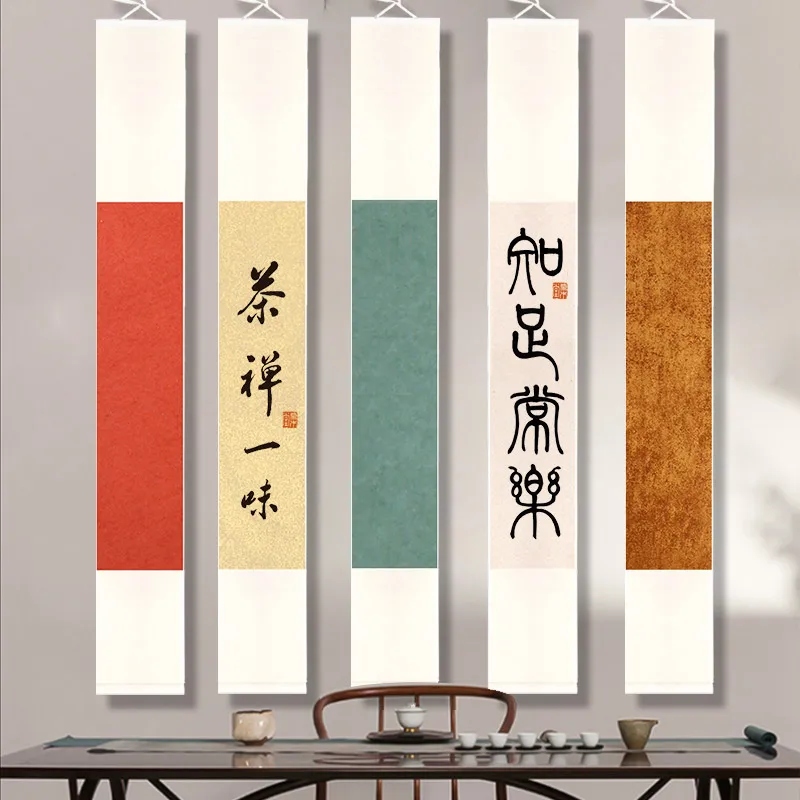 1pc Blank Vertical Handmade Rice Xuan Paper Writing  Hanging Scroll Batik Cinanese Water Ink Calligraphy Painting Sumi-e Art