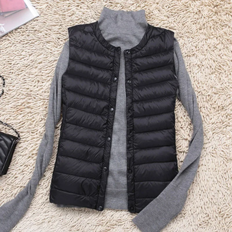 Brand 3XL Large Size Waistcoat 2021 New Women\'s Warm Vest Ultra Light Down Vest Women Portable Sleeveless Winter Warm Liner