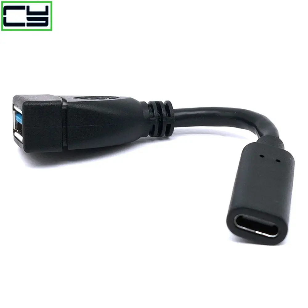 10cm de alta velocidade usb c usb 3.1 tipo c fêmea para usb 3.0 um conversor adaptador fêmea cabo carregamento 5gbps transmissão dados