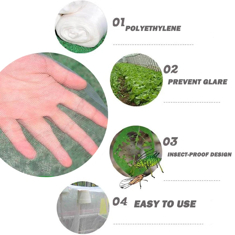 60 Mesh Net Garden Protection Net Mist Net Bird Net Nylon Plastic Net Greenhouse Vegetable Insect Net For Birds Chicken Dog Cat
