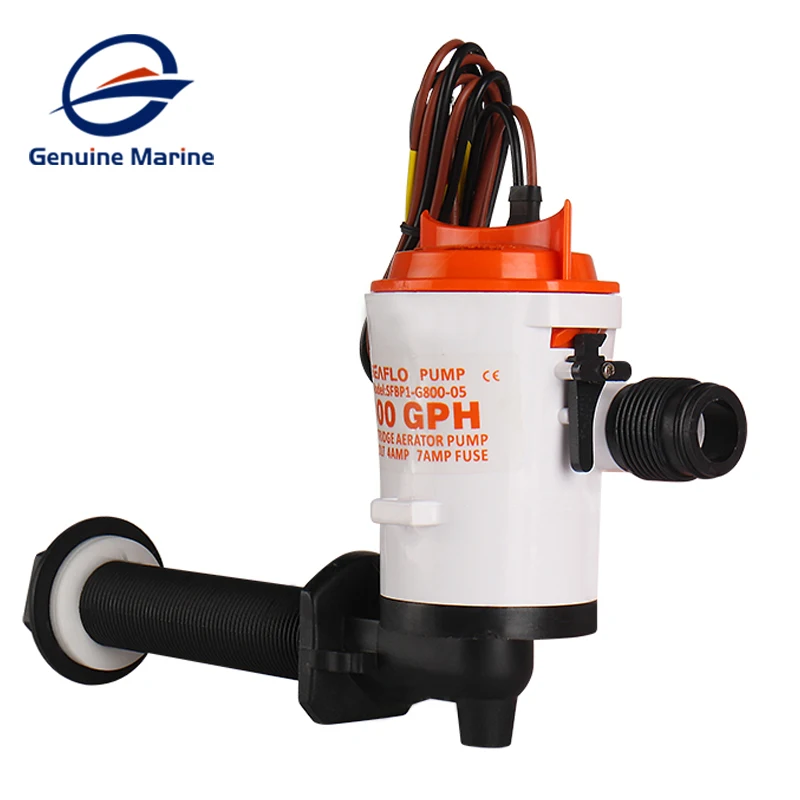 Seaflo 800gph 12v livewell bomba de aeração isca bomba de água ao vivo tanque isca para a pesca barco marinho navio bilge bomba ângulo l estilo