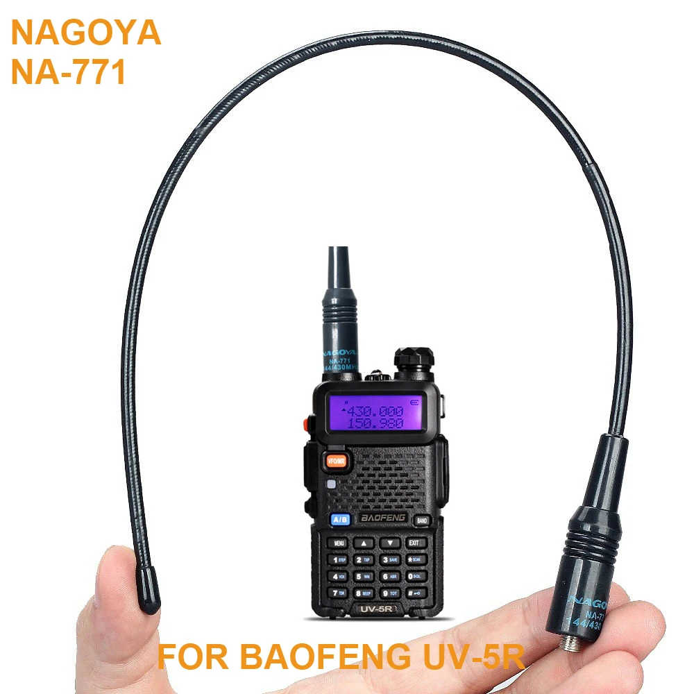 NAGOYA NA-771 SMA-F Female144/430 MHz Dual Band Antenne for Baofeng UV-5R UV-B5/B6 BF-888S BF-UV82 H-777 RHD-771  Antenna 38CM