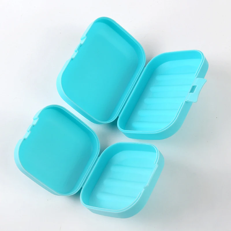 New Plastic Travel Soap Box Dish Candy Color Portable Soap Holder Rectangle Square Soap Storage Container Bathroom Accessories