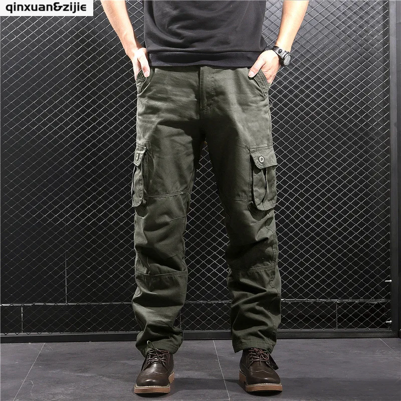 Pantalones Cargo lisos para hombre, ropa de calle de Hip Hop, Jogger, pantalones con múltiples bolsillos, pantalones de chándal informales para Fitness, otoño 2021