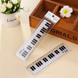 15cm Plastic Straight Rulers Black White Musical Notes Piano Transparent  Drawing Measuring Ruler Student Stationery