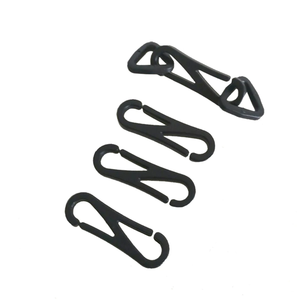 Wholesale 100pcs/Lot Black/White KAM Plastic Snap Clip Hooks Mini Carabiner Backpack Paracord Strap Hooks KAM-31MM