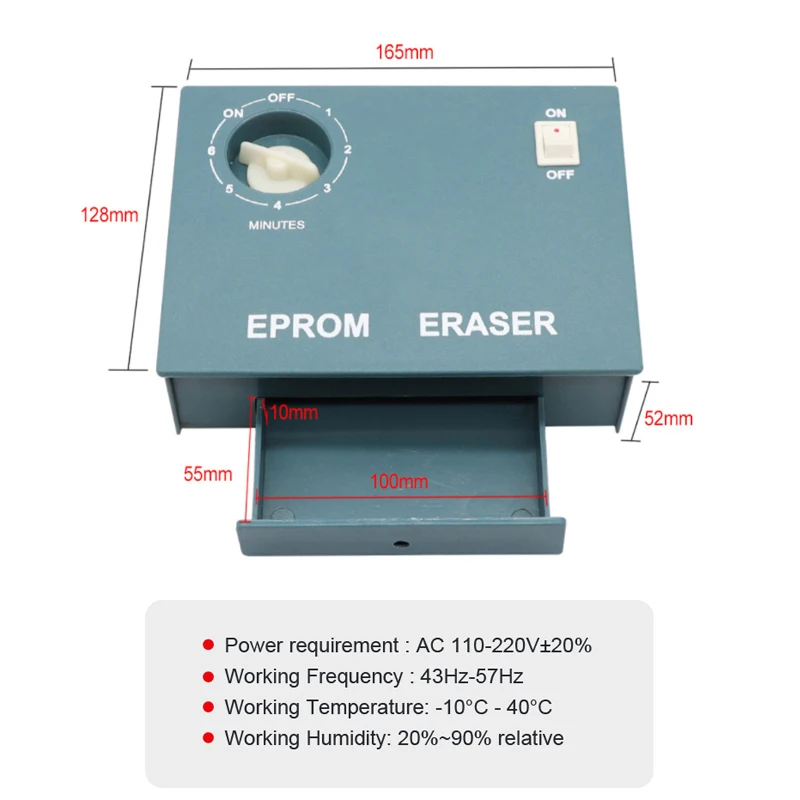 Imagem -03 - Apagador uv Eprom Apagar Luz Ultravioleta Temporizador Eprom Dados Apagar Ferramenta Semicondutor Wafer ic Apagar Radiação Eprom Chips de Dados