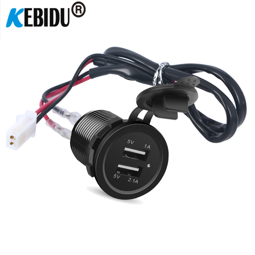 3.1A Dual USB Car Cigarette Charger Socket Waterproof Power Outlet 12V/24V LED Digital Display for Car Boat Marine Motorcycle D5