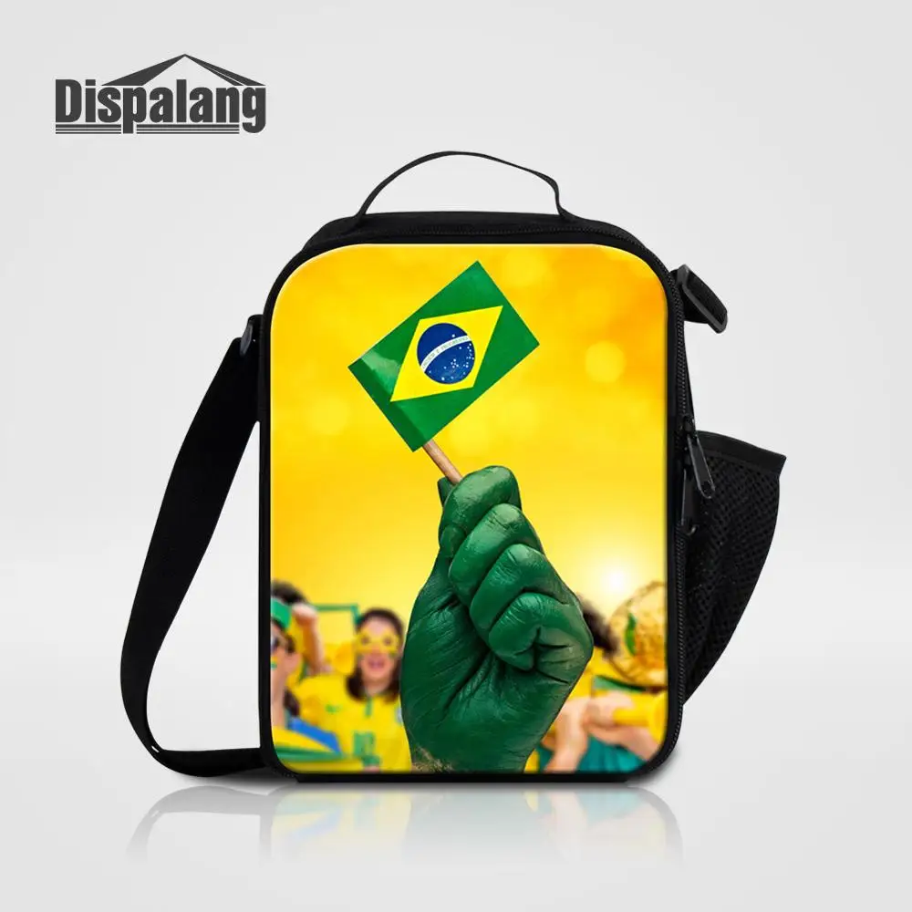 Brazilian Football Fans New Fashion Lunch Bags Brazil Custom Food Picnic Cooler Bag Boys Thermal Messenger Lunch Box For School