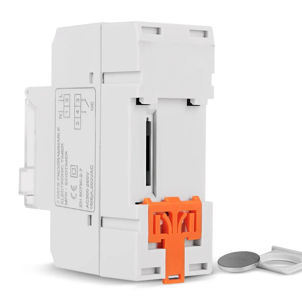 DIN Rail 4 Pins Voltage Output Digital Switch Timer 220V 110V 24V 12V 5V Electronic Time Clock Relay with Replaceable Battery