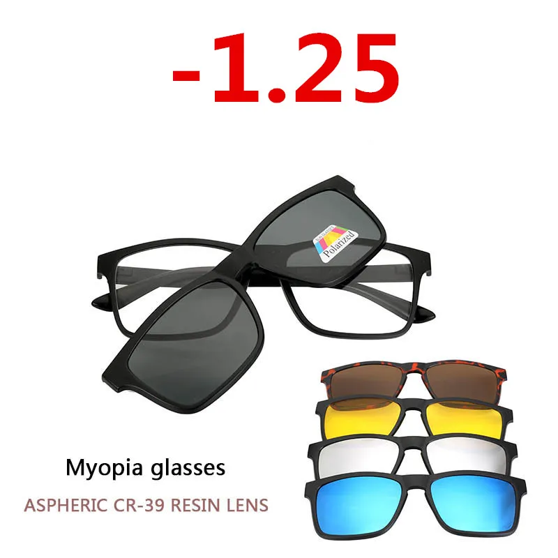 Polarized Sunglasses Finished Myopia Eyewear Optical Eyeglasses Frame Men Belt Magnet 5 Clip Sunglasses Myopia Glasses Frame
