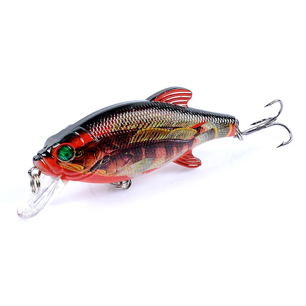 1Pcs 8cm 10.9g Minnow Fishing Lure Floating Wobbler Trolling Rattling 3D Eyes Hard Bait Crankbait Perch Pike Carp Fishing Tackle