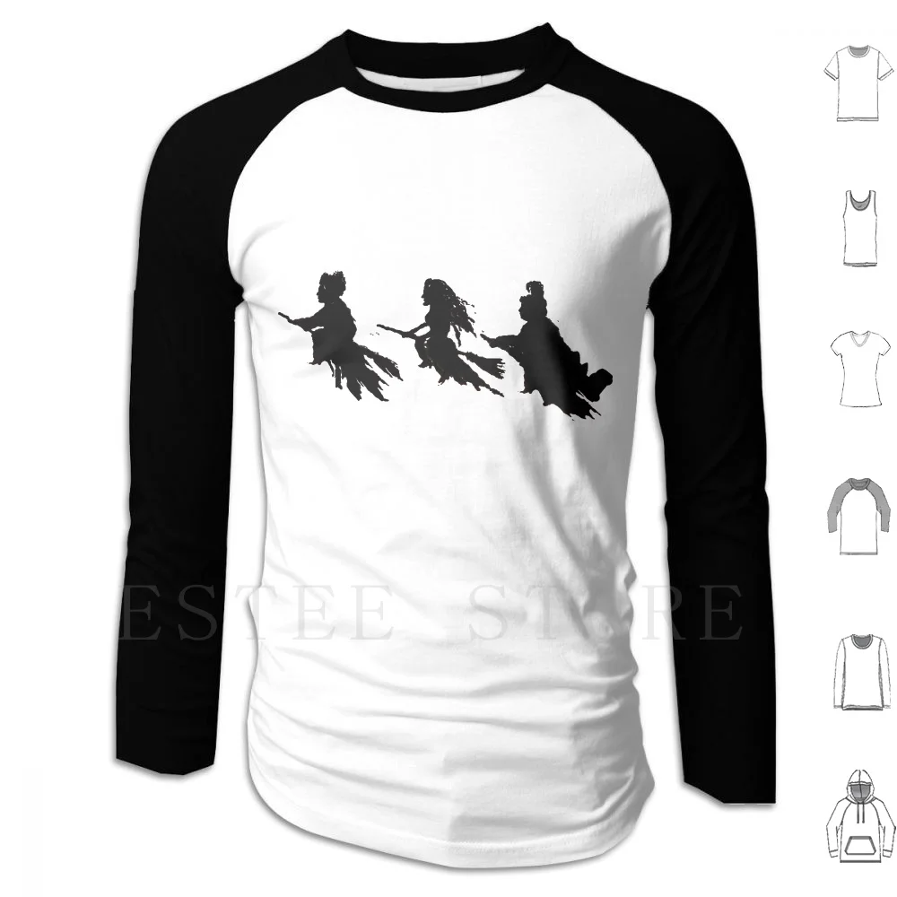 Think Sanderson Sisters Hoodies Long Sleeve Halloween Witches Flying Scary Creepy Sanderson Sisters October Black