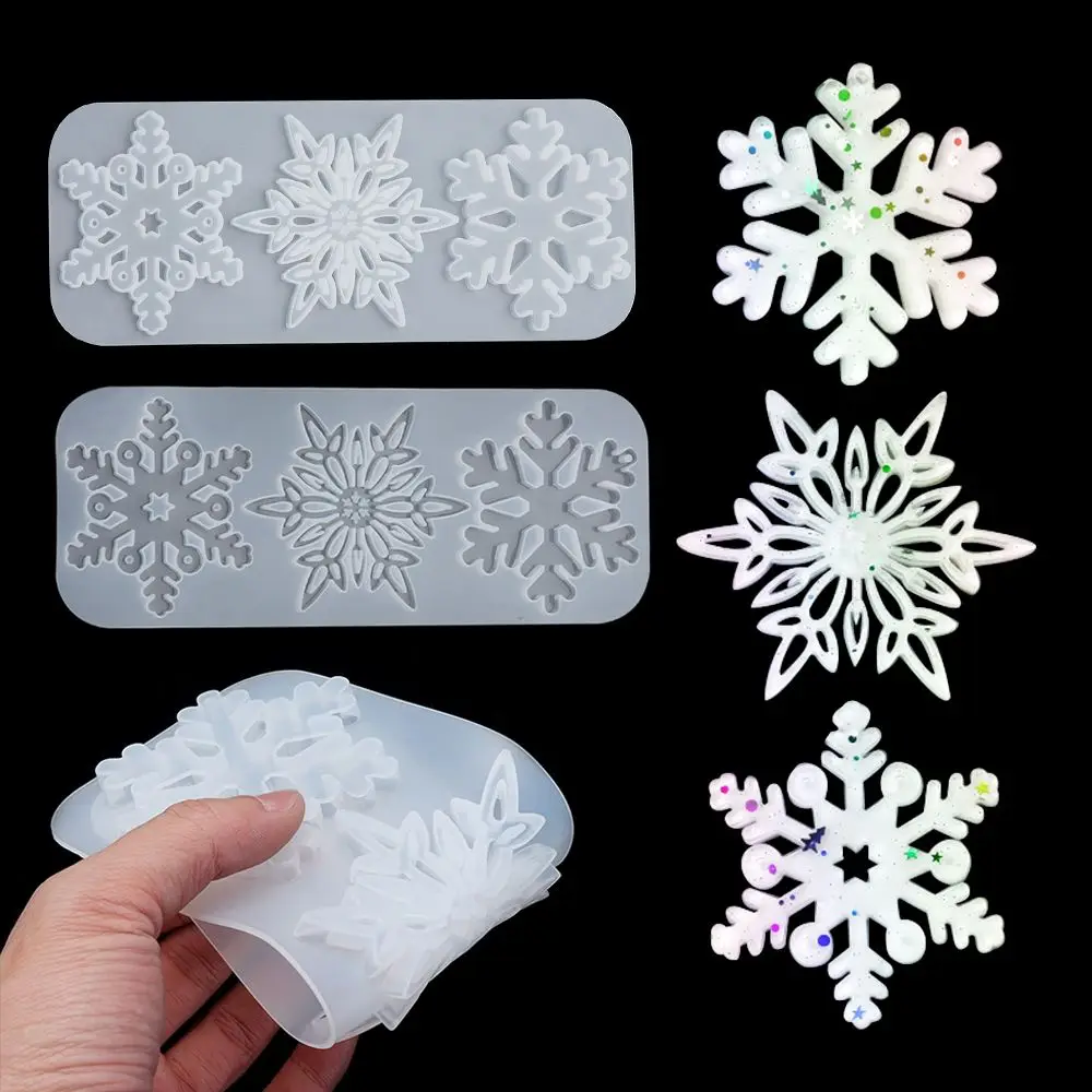 Resin Crafts Christmas Tree Xmas Ornament Snowflakes Christmas Mold Silicone Mould Crystal Pendant Resin Molds