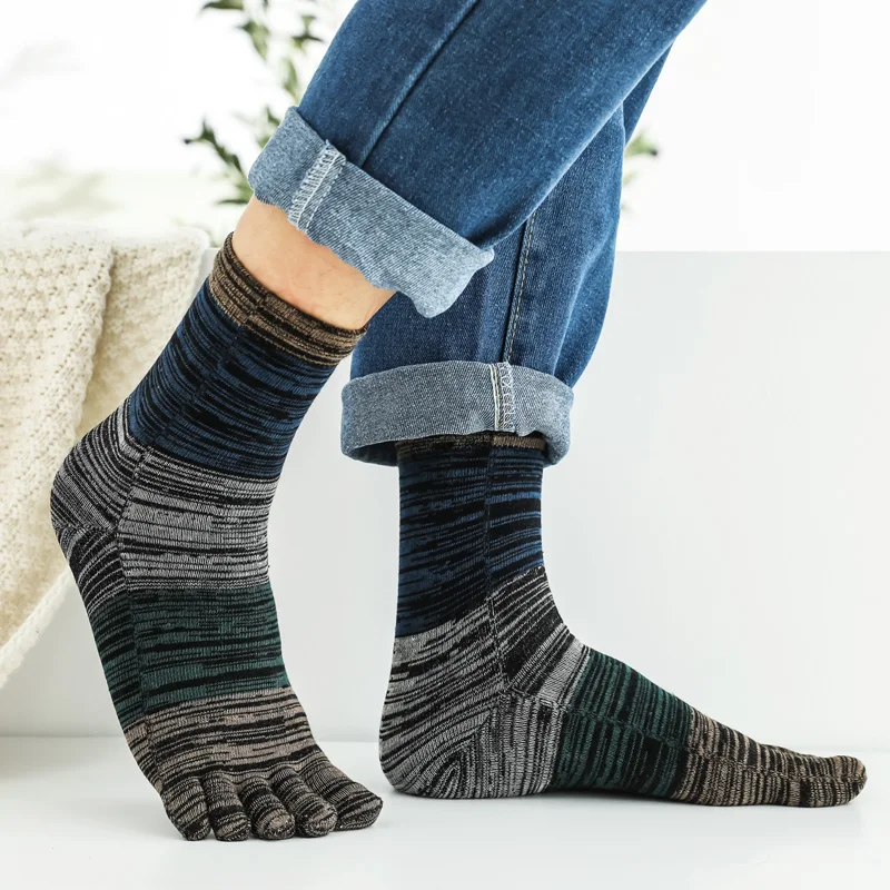 

Five Toe Socks Autumn And Winter 5 Finger Men's Split Toe Thumb Socks Sweat Absorbing Breathable Novelty Socks