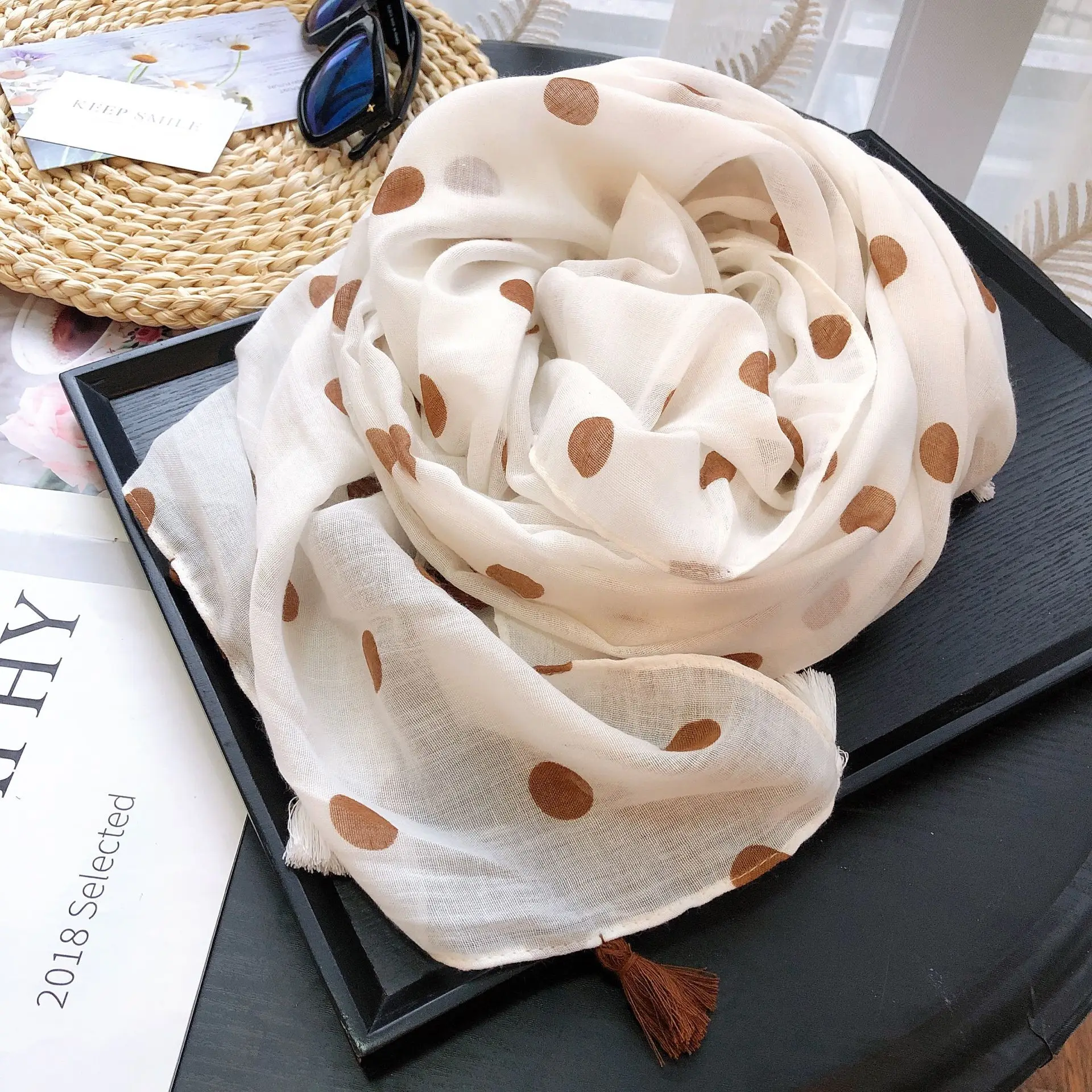 2022 Fashion Luxe Merk Kaki Stip Kwastje Viscose Shawl Sjaal Lady Hoge Kwaliteit Wrap Pashmina Stola Bufandas Moslim Hijab