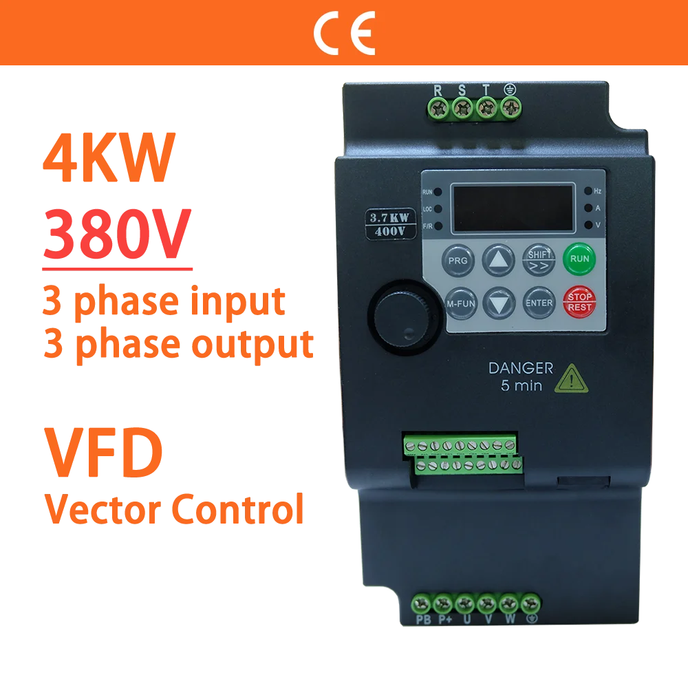 3.7/4KW 380V 3 Phase 5HP VFD Variable Frequency Inverter Variator for Motor Speed Vector Control Inverter CTRL-DRIVE Store CW100