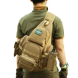 Hiking Fishing shoulder messenger bag 600D Waterproof nylon 35L Large-capacity Camping Travel kettle pockets Trekking