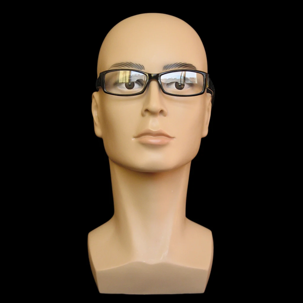 Bald Male Mannequin FRP Manikin Head Model Wig Glass Hat Headset Display