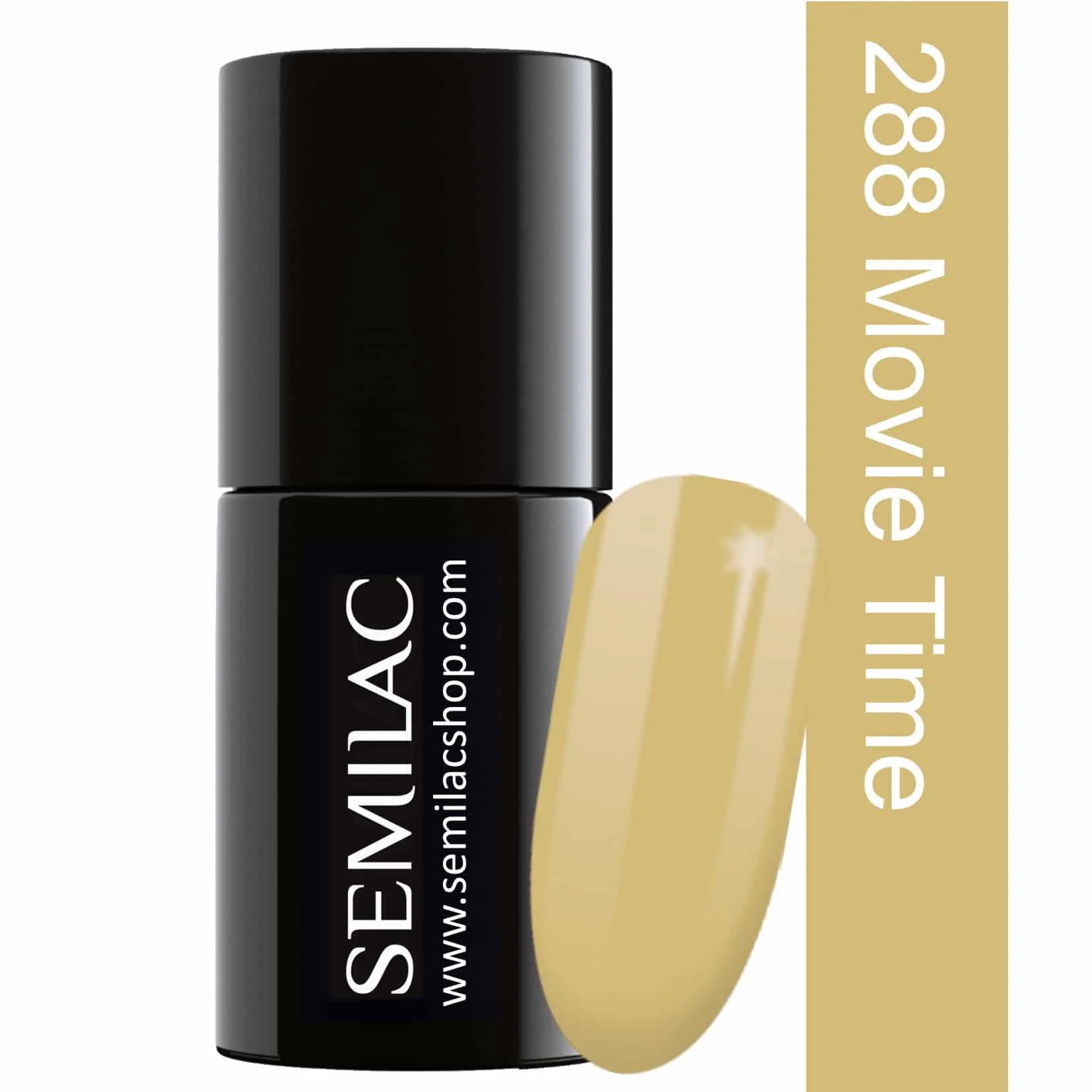 Semilac Movie Time 288 semi-permanent coverage, UV hybrid nail polish texture Gel