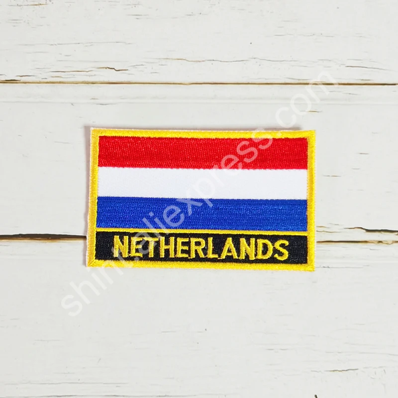 Netherlands National Flag Embroidery Patches Badge Shield And Square Shape Pin One Set On The Cloth Armband  Backpack Decoration