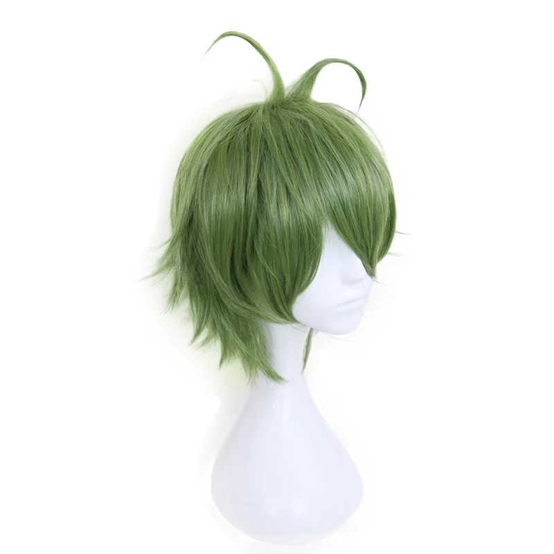 Anime Danganronpa Rantaro Amami Rantarou Cosplay Wig Dangan Ronpa V3 Green Short Heat Resistant Synthetic Hair Wigs + Wig Cap