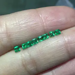 VANTJ  Genuine Natural Colombia Emerald Loose Gemstone 1PCS Square Cut  Precious Stone For Silver Gold Women Diy Jewelry