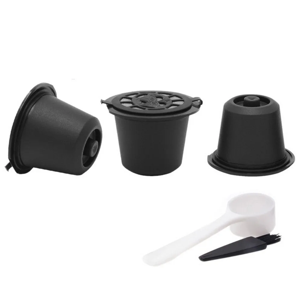 1/3/6PCS Coffee Capsule for Nespresso Refillable Capsule Filter Reusable Cafe Tools with Spoon Coffee Capsules Cafe Utensils