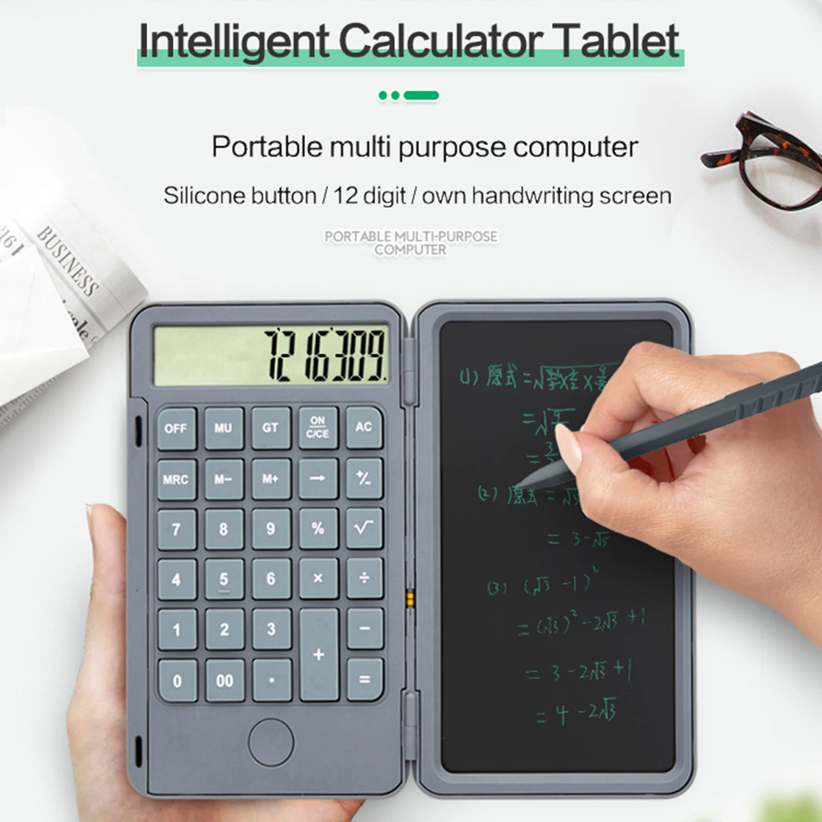 Tablet de caligrafia com tela lcd, tablet portátil inteligente, desenho, sem papel, com recarga