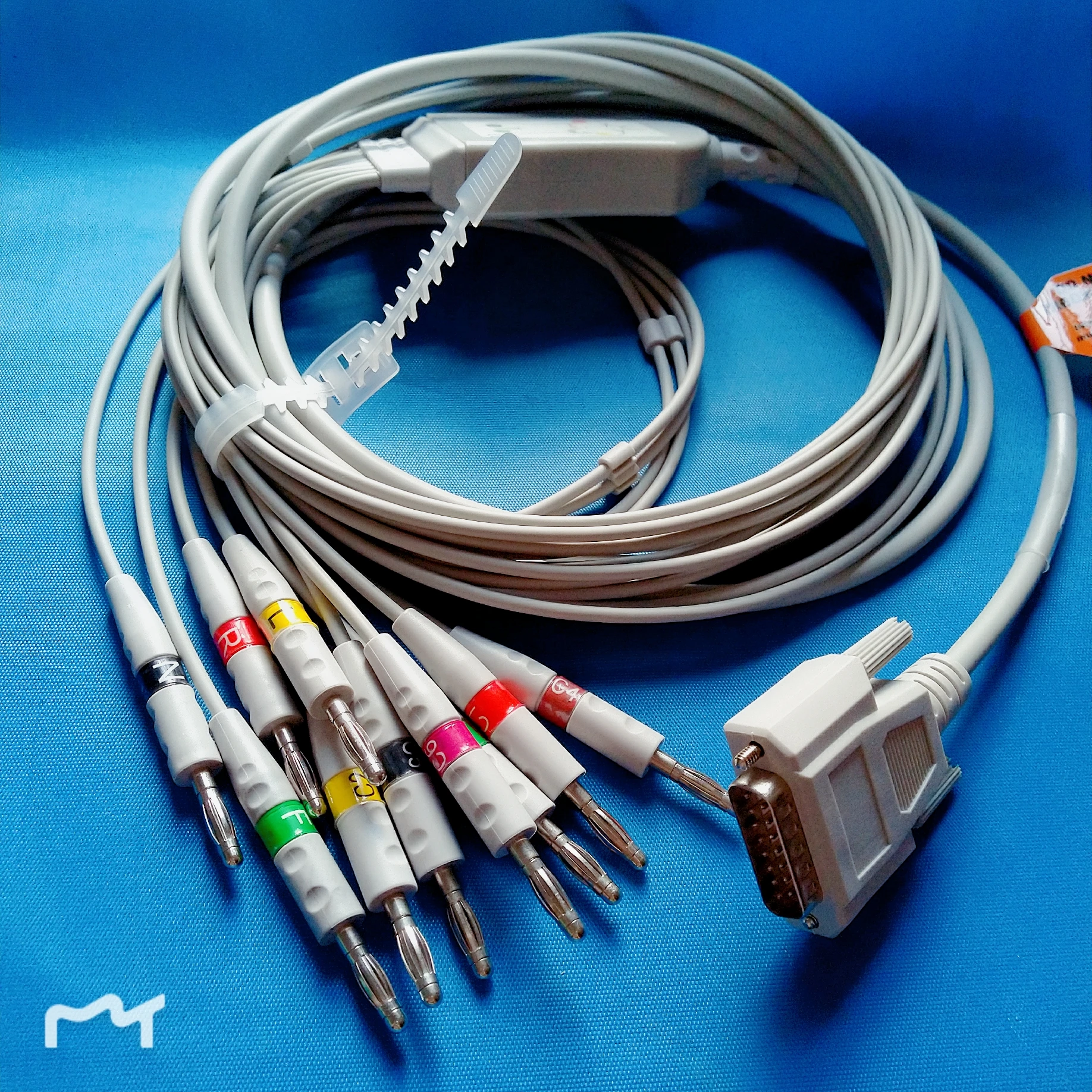 

Compatible For Nihon Kohden ECG-1250,ECG-1350 ECG EKG Cable with leadwires 10 leads, 10K resistance, 4.0 Banana/DIN3.0, IEC,TPU,