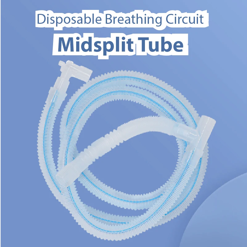 

Canack Disposable Medical Breathing Circuit-Midsplit Tube 1.8m Blue For Adult Ventilator Anesthesia Breathing Circuit Hospital