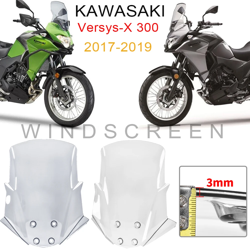 

Ветровое стекло для Kawasaki Versys X300 X250 VersysX Versys-X 300 250 2017-2024 аксессуары для мотоциклов ветрозащитные дефлекторы