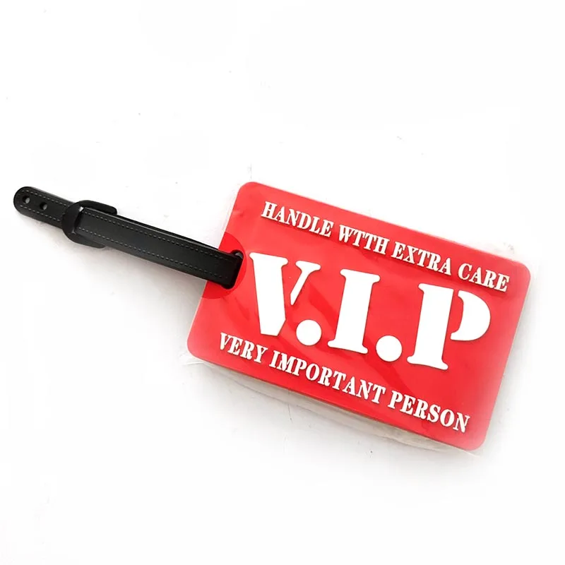 Nuova lettera creativa "VIP" Accessori da viaggio carini Etichette per bagagli Valigia Etichetta da viaggio portatile in silicone moda stile cartone animato