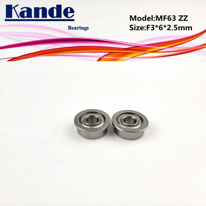 

Kande Bearings 10PCS MF63ZZ MF63Z MF63 Z MF63 ZZ MF63 Miniature Flange Bearing F3x6x2.5mm