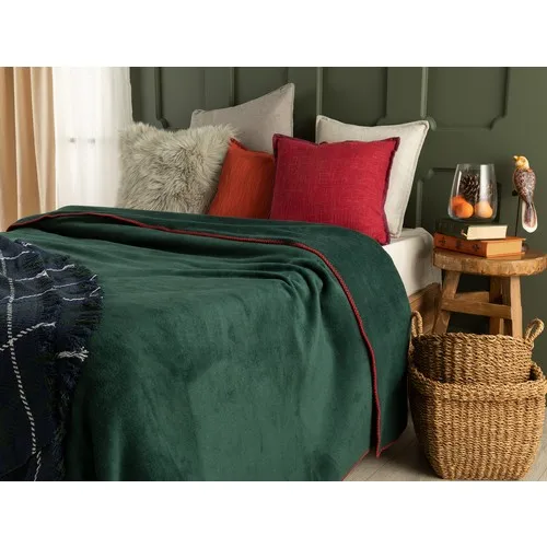 Two Person For Plain Cotton Blanket-Dark Green