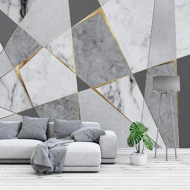 Custom Photo Wallpaper Modern Abstract 3D Geometric Marble Mural Papier Peint Living Room Sofa Background Wall Papel De Parede
