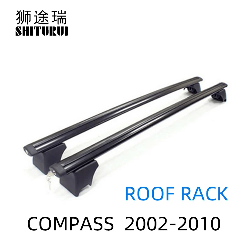 For JEEP COMPASS 2002-2010 roof bar car special aluminum alloy belt lock Led lamp Roof luggage WK2 SRT-8 STEEL RAILS