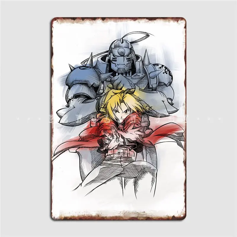 Full Metal Alchemist Color Poster Metal Plaque Club Party pub Garage Retro Plates Tin sign Poster