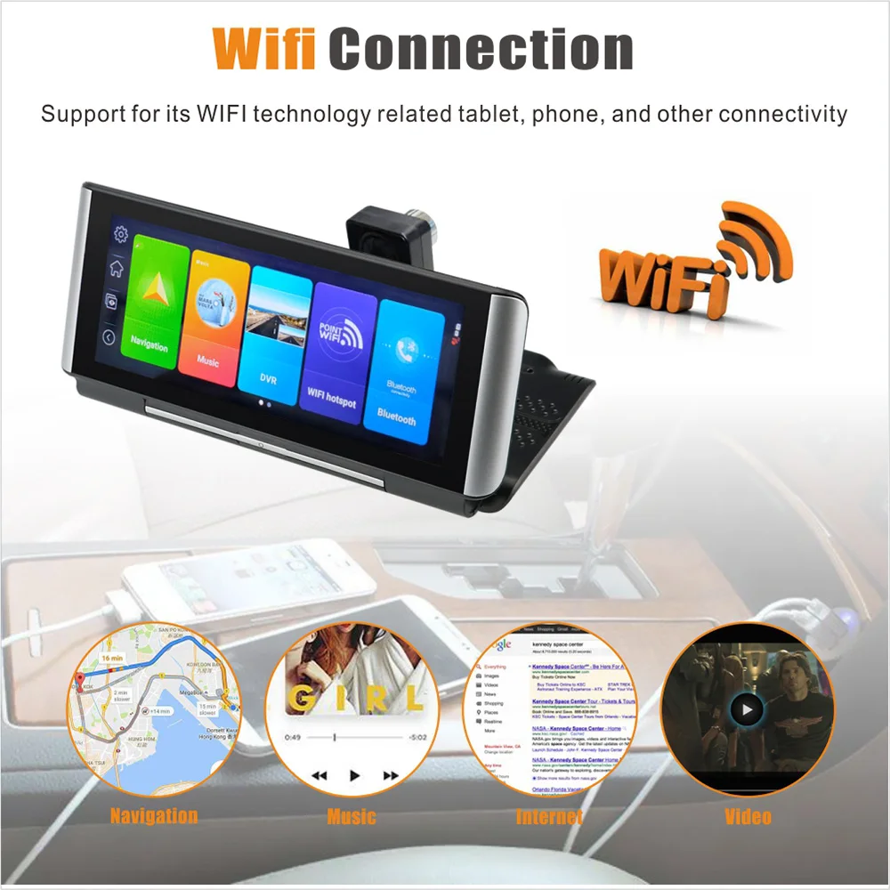 7" Inch Console 4G HD1080p Car Recorder RYD8620A(4G)