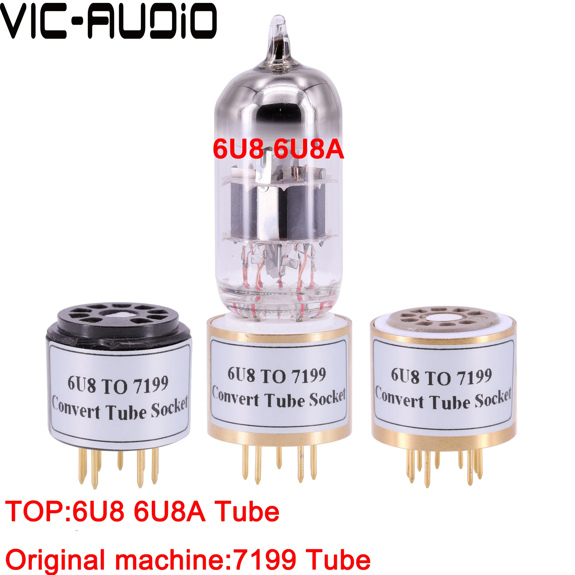 1Piece 6U8 TO 7199 Vacuum Tube Amplifier DIY 9Pin TO 9Pin Tube HIFI  Audio Vacuum Tube Adapter Socket Converter