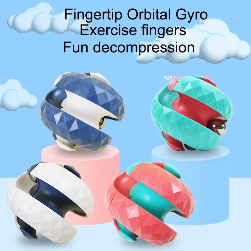 Rotating Magical Bead Orbit Ball Spinner Relieve Stress Puzzle  Toys Fingertip Decompression Infinity Cube  For Children Adult