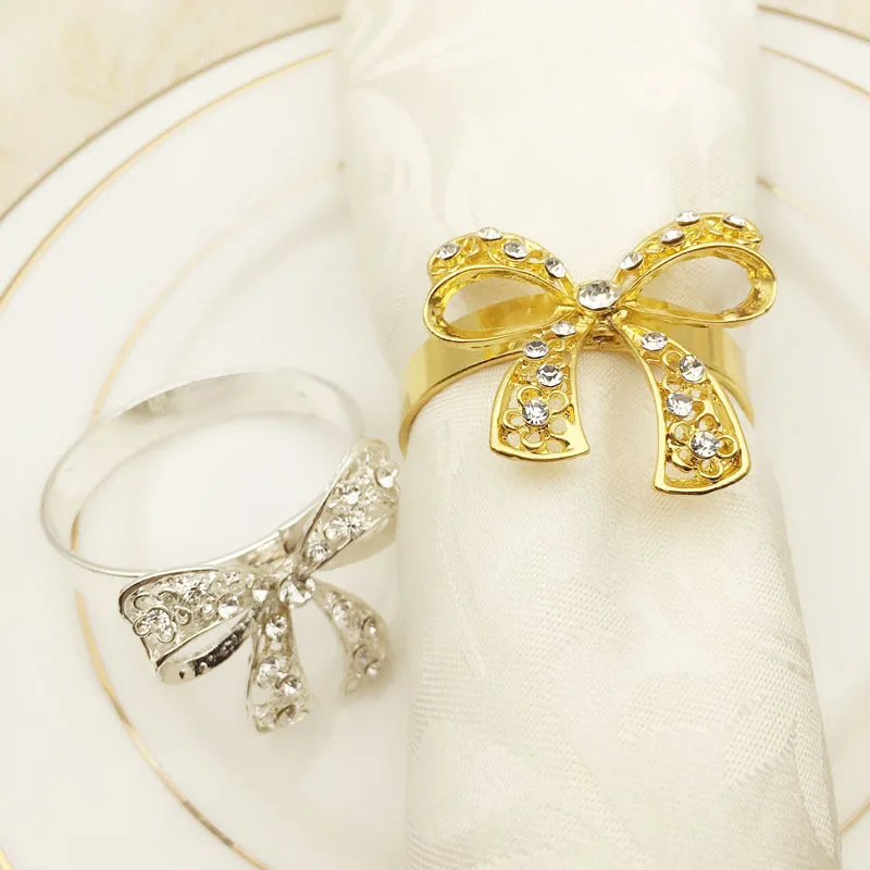 

12pcs Hotel napkin buckle napkin ring bow new Chinese style model room napkin napkin ring cloth ring