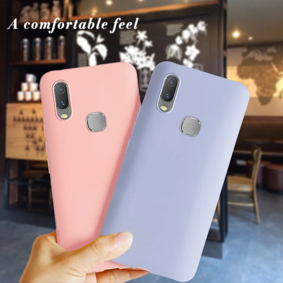 For Vivo Y11 Phone Case Silicone Colored Back Cover For Vivo Y11 2019 Y 11 1906 1906_20 Shockproof Case Soft Funda Bumper