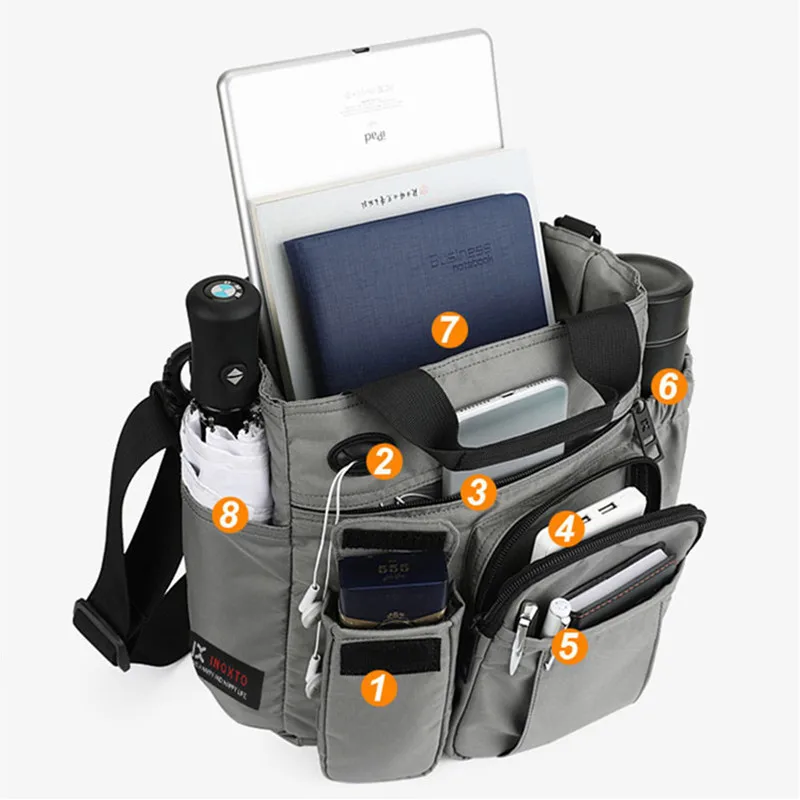 Tablet Shoulder Bag For Ipad Air Mini Pro 7.9"9.7"10.1"12" 10.5 12.9inch New Men Fashion Bags Travel Messenger Black Laptop Bags image 4